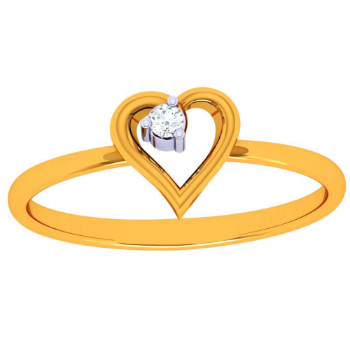 Craftysoul's Love Letter R American Diamond Adjustable Heart Gold Initial  Name Alphabet Ring for Women Girls