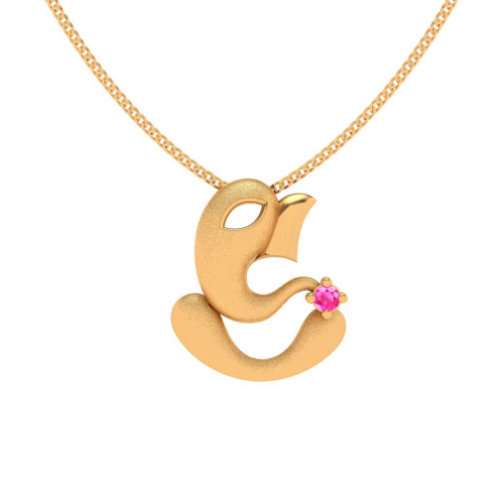 14k Charming Lord Ganesha Gold Pendant for Ladies from PC Chandra Amazea Collection