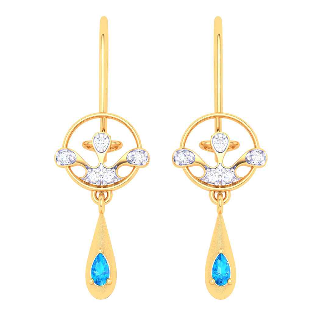 P.C. Chandra Jewellers Women 14Kt Gold (585) Drop Earrings : Amazon.in:  Fashion