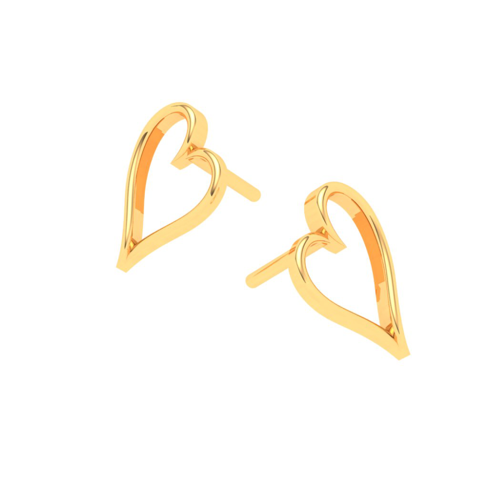 14k Gold Sweetheart Sleek Studs Earrings From Amazea Collection