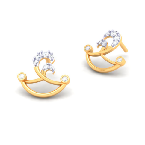 Dainty 14k Gold Studs Earrings From PC Chandra Jewellers