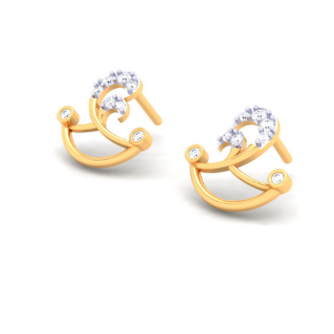 Dainty 14k Gold Studs Earrings From PC Chandra Jewellers