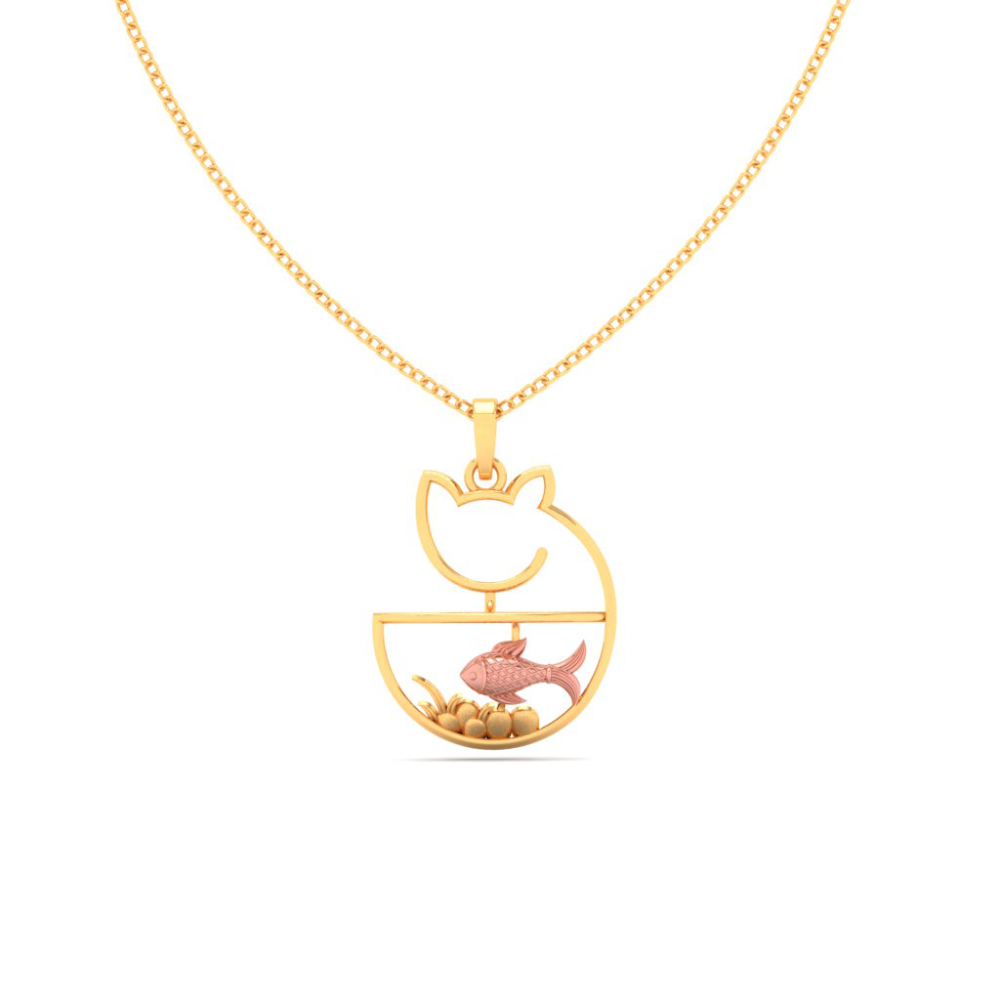The Cat Gold Pendant For Kids |