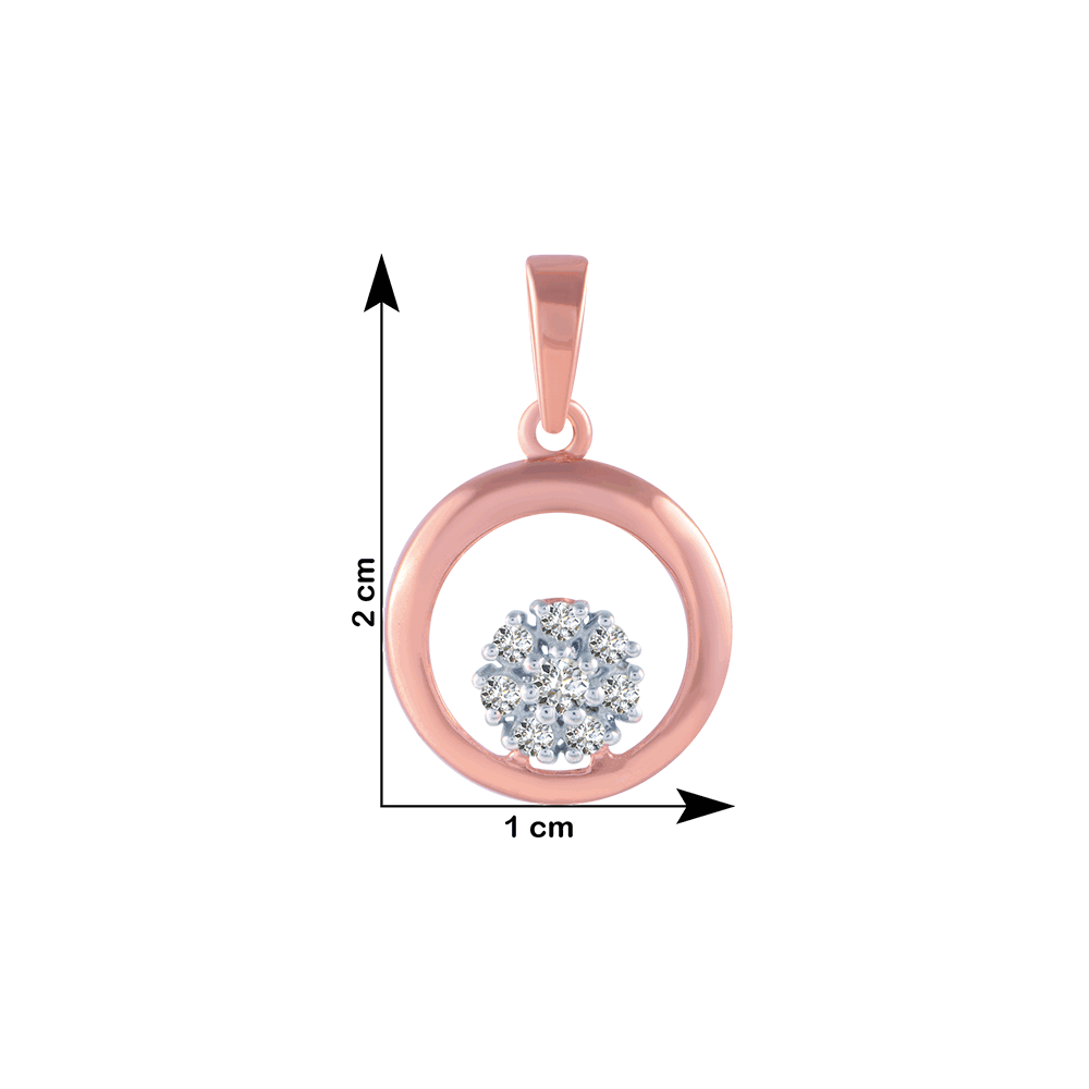 14KT (585) Rose Gold and Diamond Pendant for Women