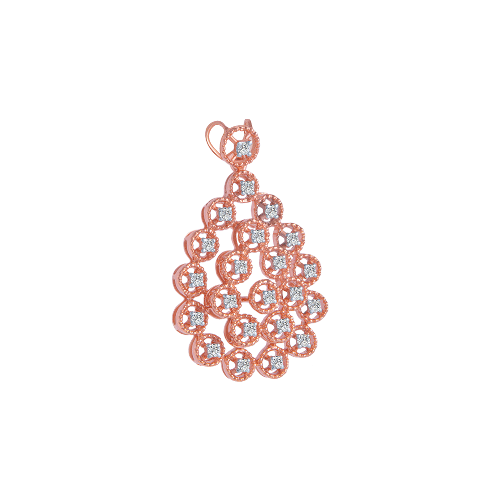 14KT (585) Rose Gold and Solitaire Pendant for Women