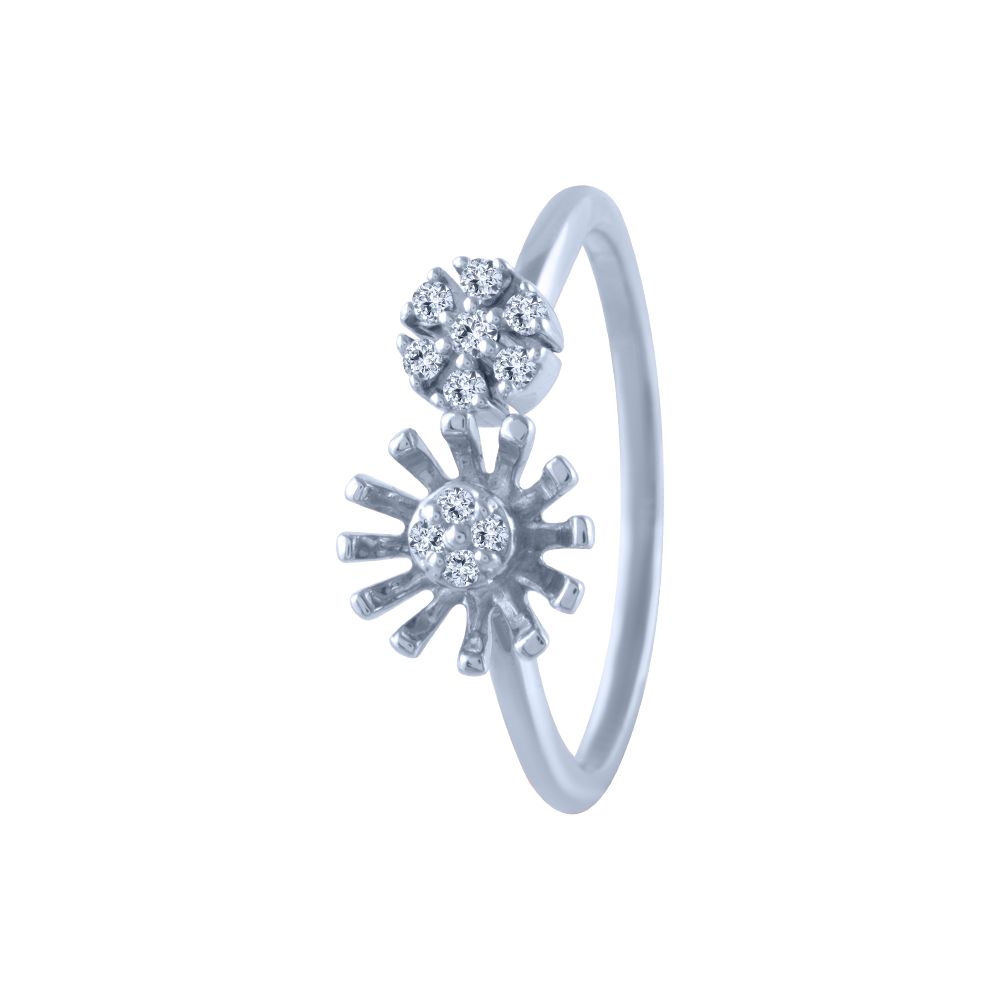 14k (585) White Gold and Diamond Ring for Women