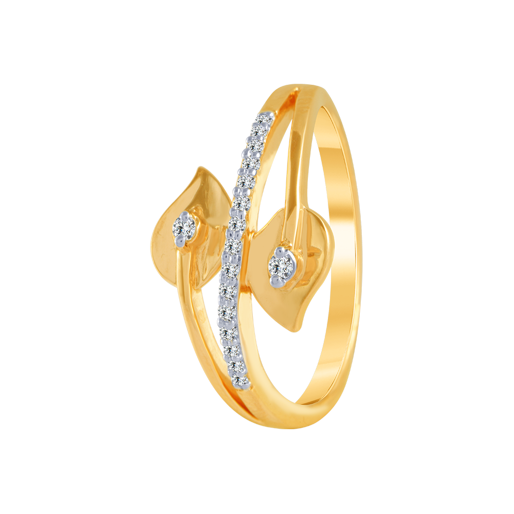 The Crystal Gold Ring | PC Jeweller