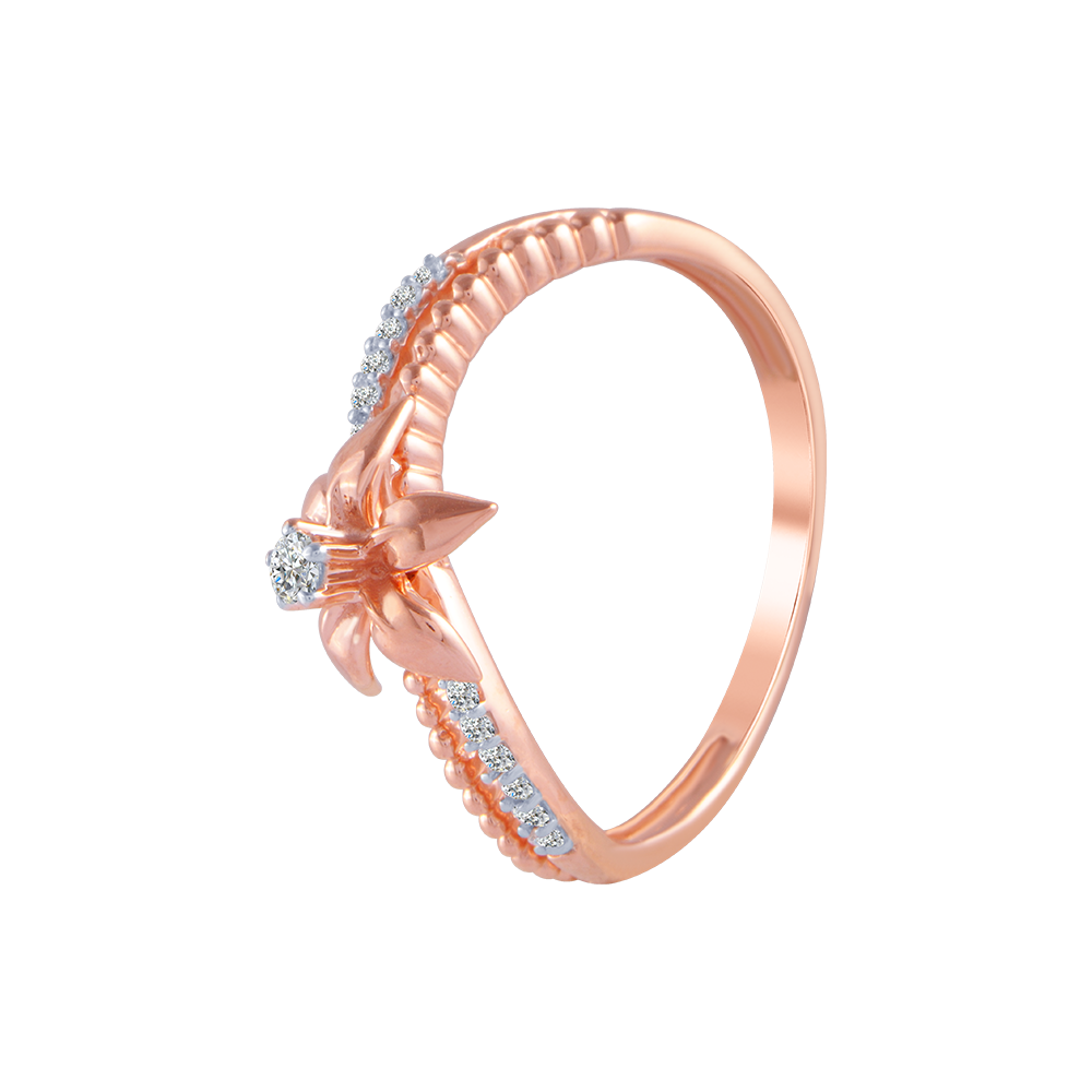 14KT (585) Rose Gold and Diamond Ring for Women