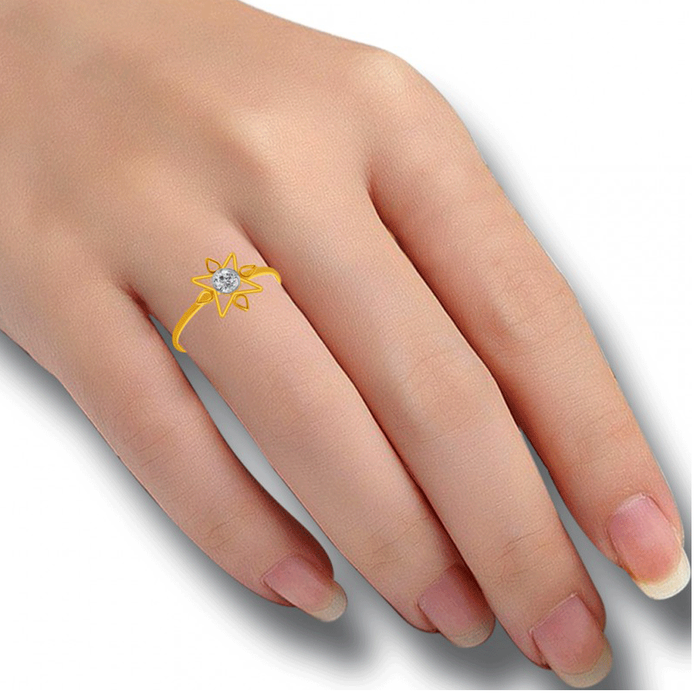 Simple 14K Gold Diamond Finger Ring for Women | PC Chandra Diamond  Collection