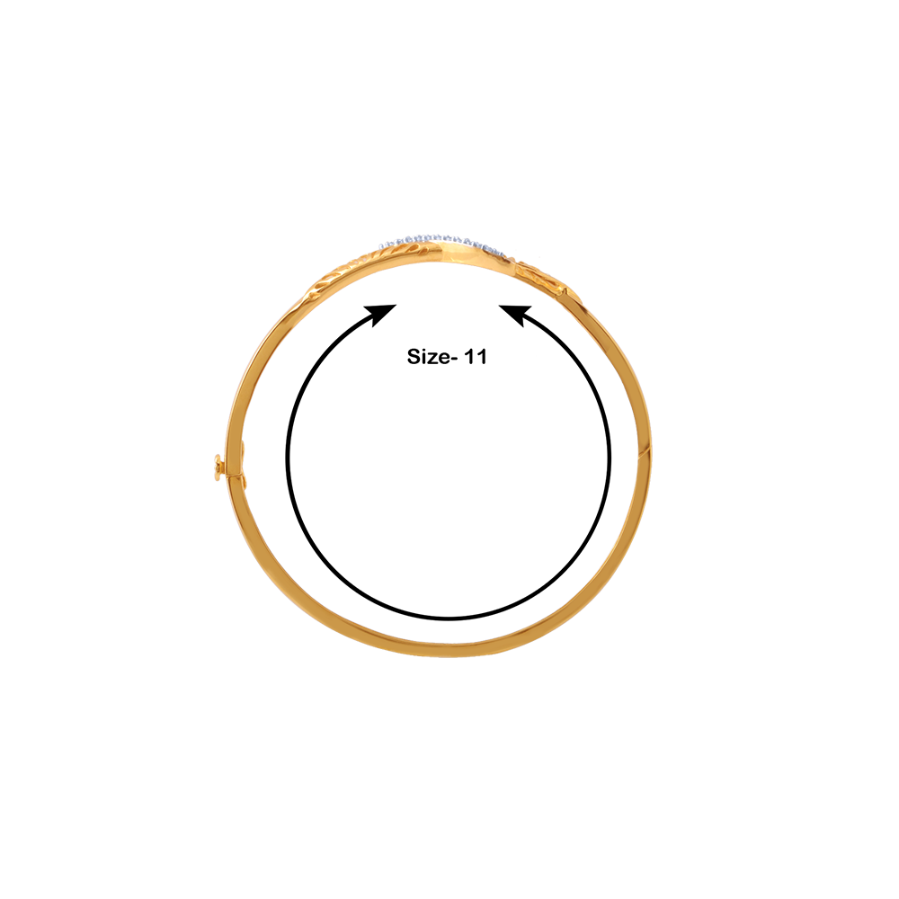 14KT (585) Yellow Gold and American Diamond Bangle for Women