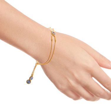 14KT (585) Yellow Gold and American Diamond Bracelet for Women