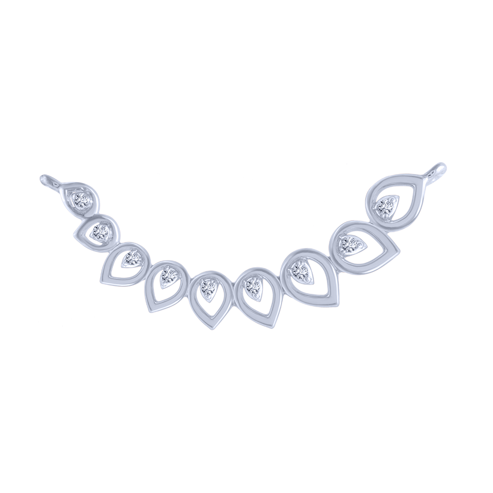14KT (585) White Gold and Diamond Pendant for Women