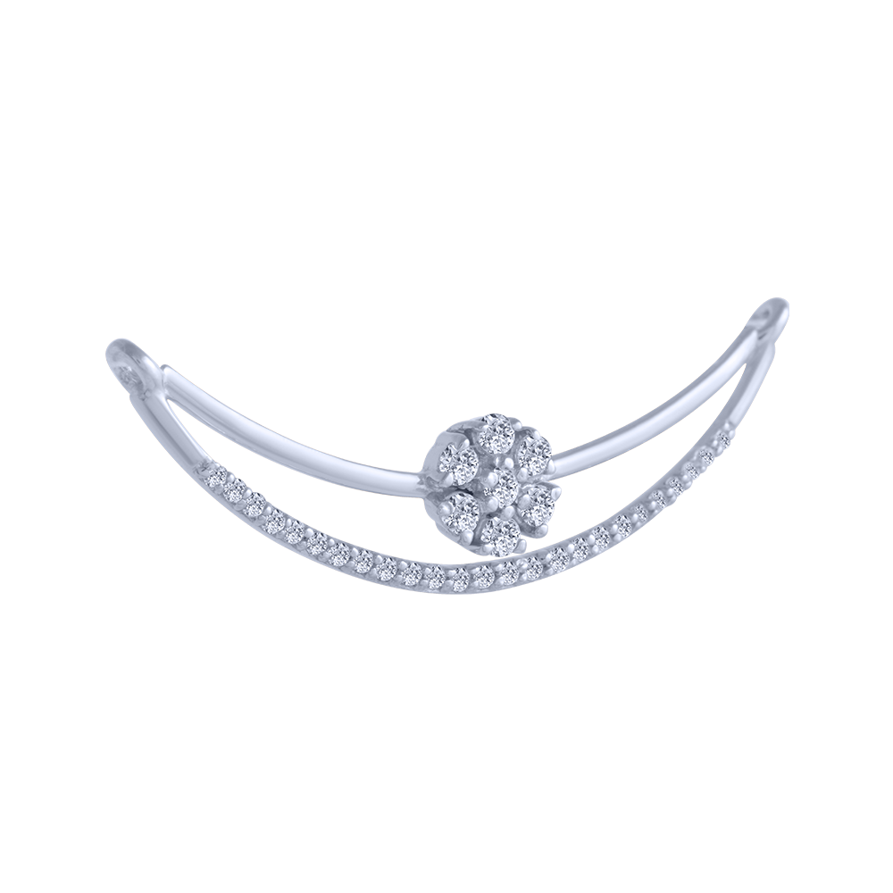 14KT (585) White Gold and Diamond Pendant for Women
