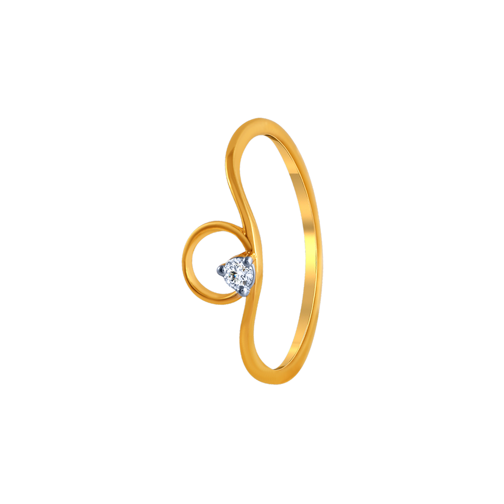 14K Gold Rings From Amazea Collection With Gemmed Loop