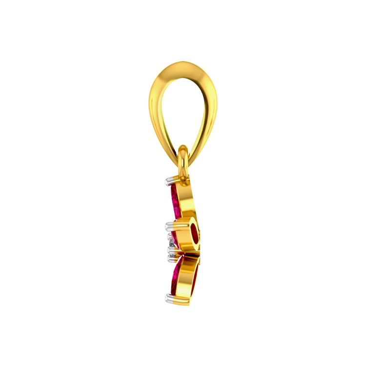 Scarlet Petal Gold Pendant
