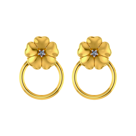 14K Enticing Gold Earrings Design With Immaculate Details