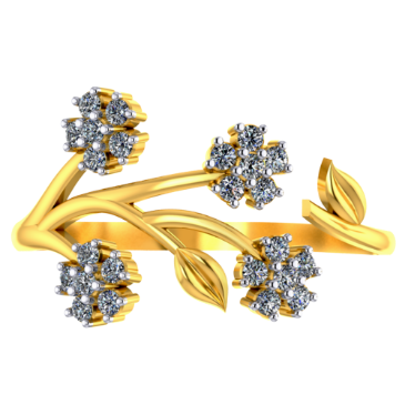 Floral Dip Diamond Ring