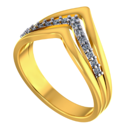 Curvy Classy Gold and Diamond Ring