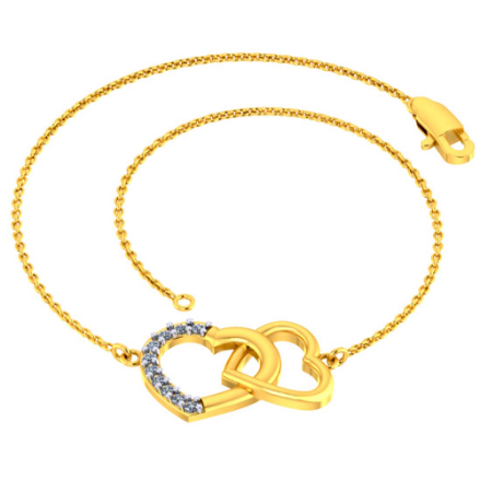 P.C. Chandra Jewellers 18KT (750) Yellow Gold & Diamond Bracelet for Women  - 2.2 Grams : Amazon.in: Fashion