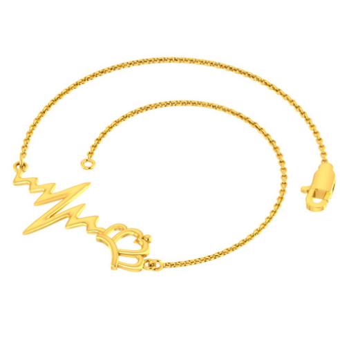 Dazzling 14k Gold Bracelet with Heartbeat Motif from Online Exclusive Collection PC Chandra