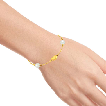 Buy P.C. Chandra Jewellers Valentine's Day Unchain My Heart With Roses  Yellow Gold 22kt(916) Bracelet For Women - Size 2/4 ANA at Amazon.in