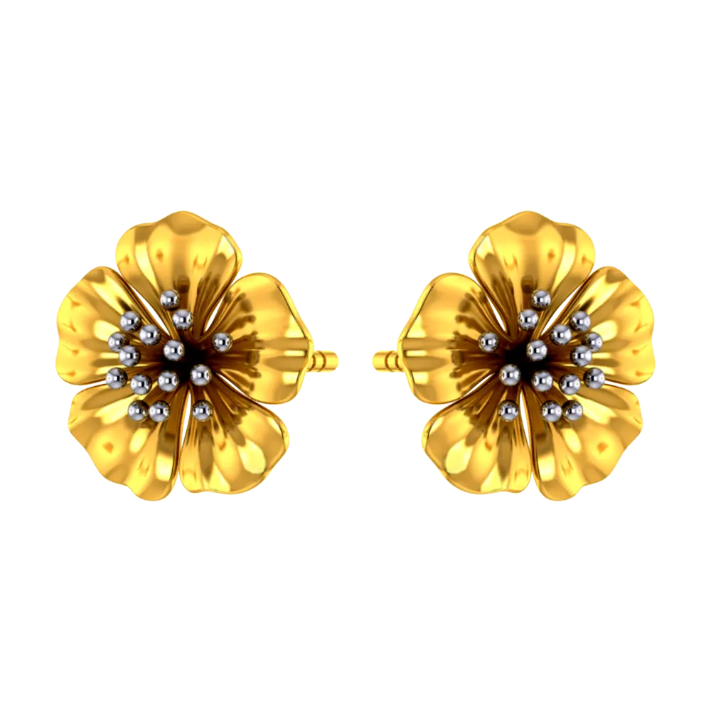 14K Beautiful floral studs with gold petals