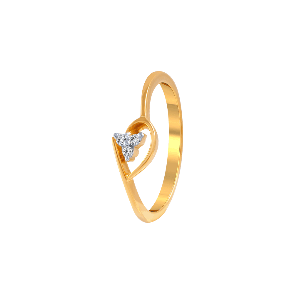 14KT (585) Yellow Gold and Diamond Ring for Women | PC Chandra Rings  Collection