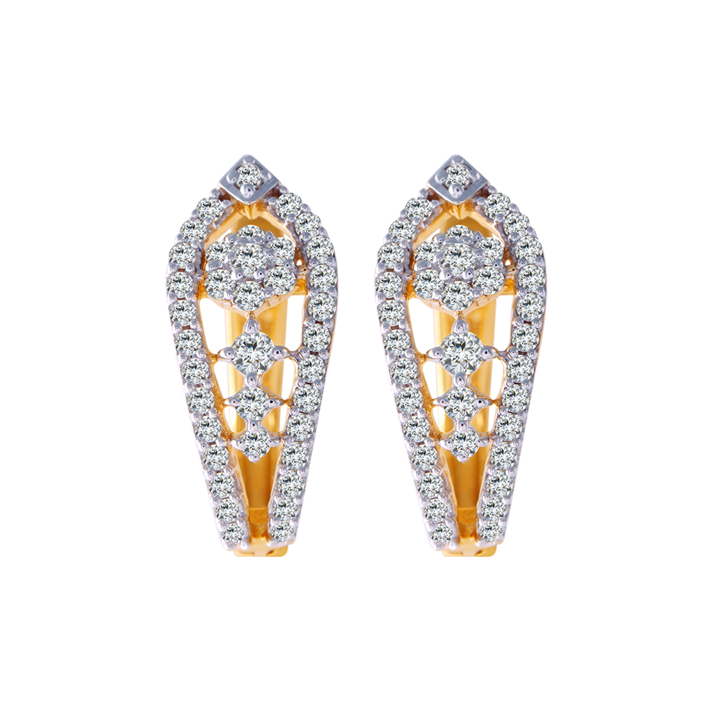 18KT Diamond Stunning Simple Earrings for Girls - PC Chandra