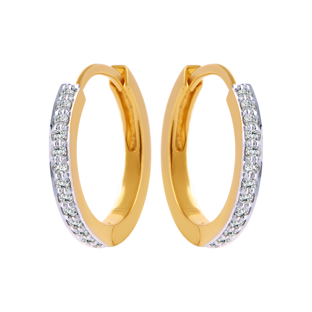 18KT (750) Yellow Gold and Diamond Clip-On Earrings for Women