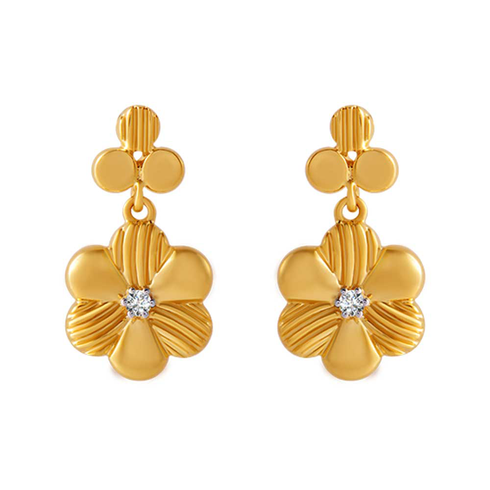 18KT (750) Yellow Gold and Diamond Clip-On Earrings for Women