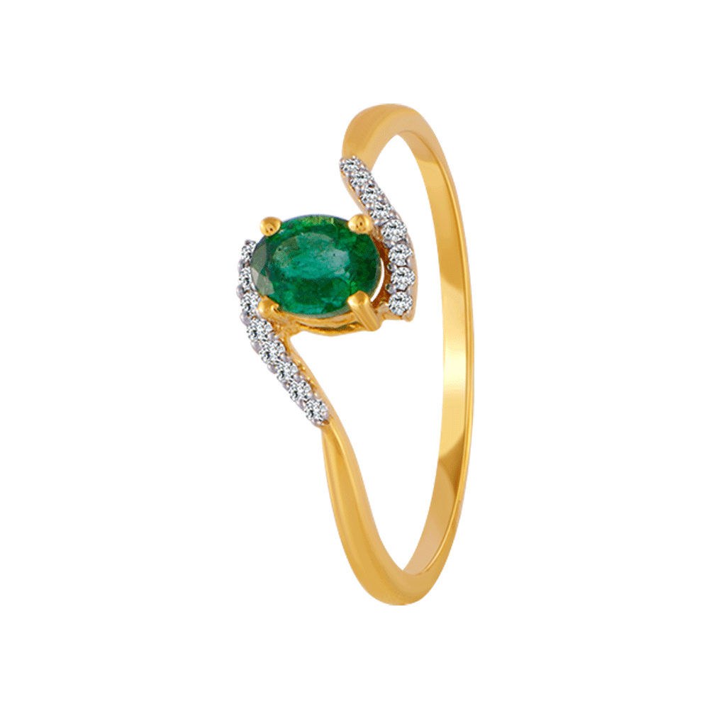Diamond Emerald Ring made with 18k Solid Gold - Gleam Jewels