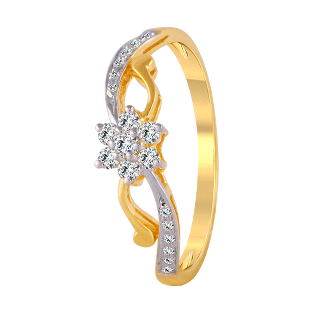Round Diamond Ring with Matching Curved Wedding Band