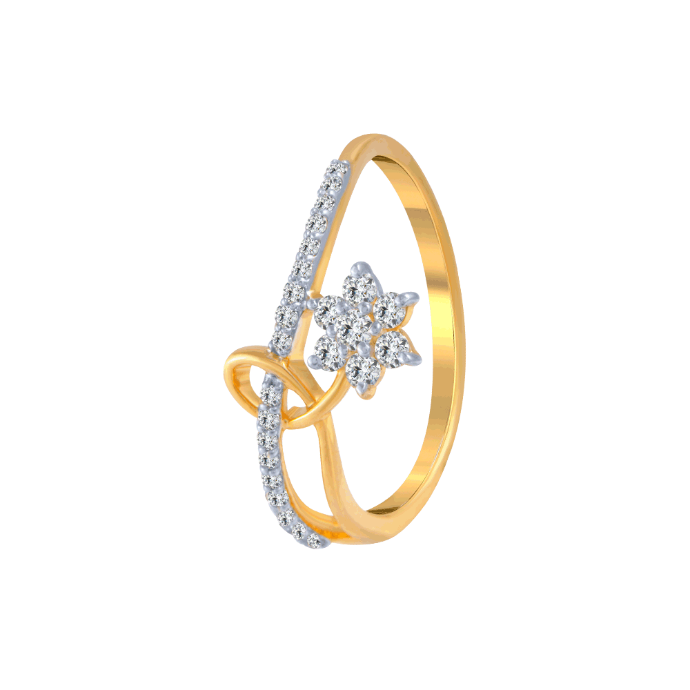Contemporary Gold Diamond Finger Ring for Women | PC Chandra