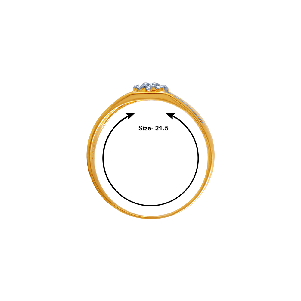18K (750) Yellow Gold and Diamond Ring for Men