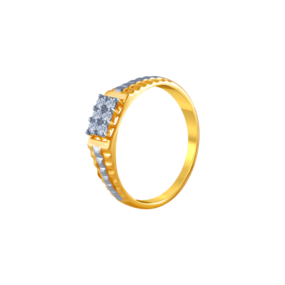 18K Casting Yellow Gold Round Diamond Ring For Men in Nadiad at best price  by Vraj Manufacturers - Justdial