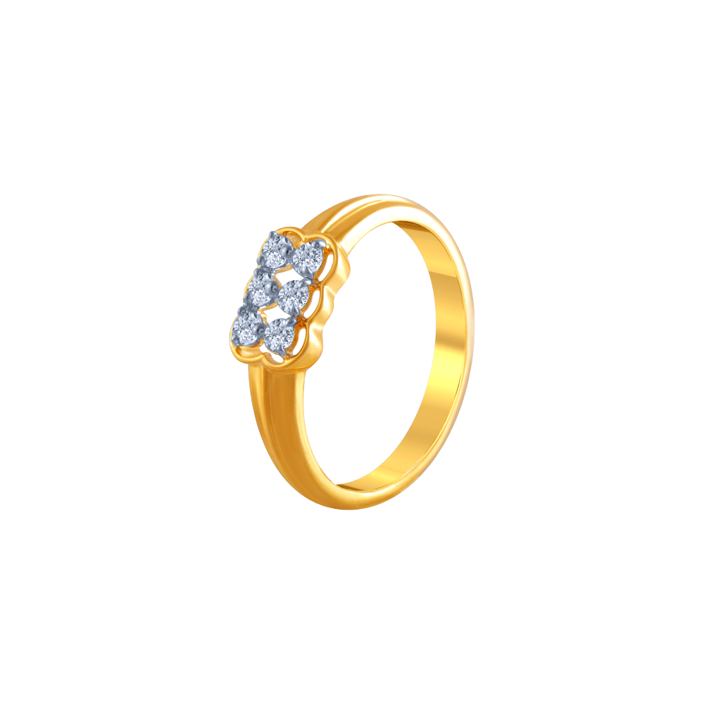 Chic 14k Gold and Diamond Thumb Ring| PC Chandra