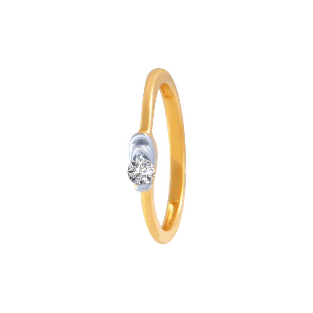 Elegant Gold and Diamond Floral Finger Ring