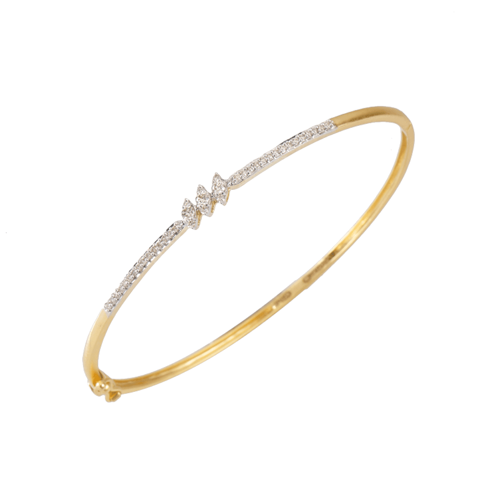 18KT (750) Yellow Gold and Diamond Bangle for Women