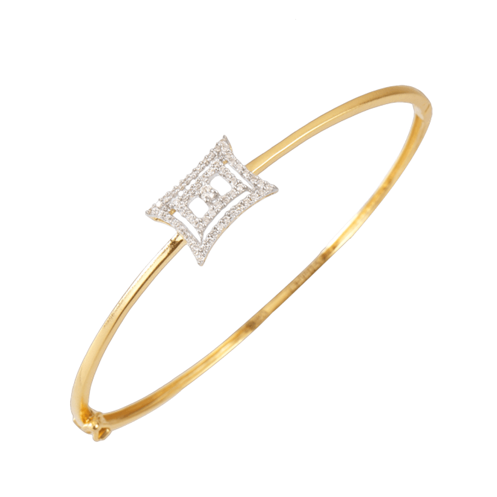 Tennis Bangle Two Row Diamond Real Gold Bracelet Worth Best - Etsy | Real  gold bracelet, Kate middleton jewelry, Gold bangles design