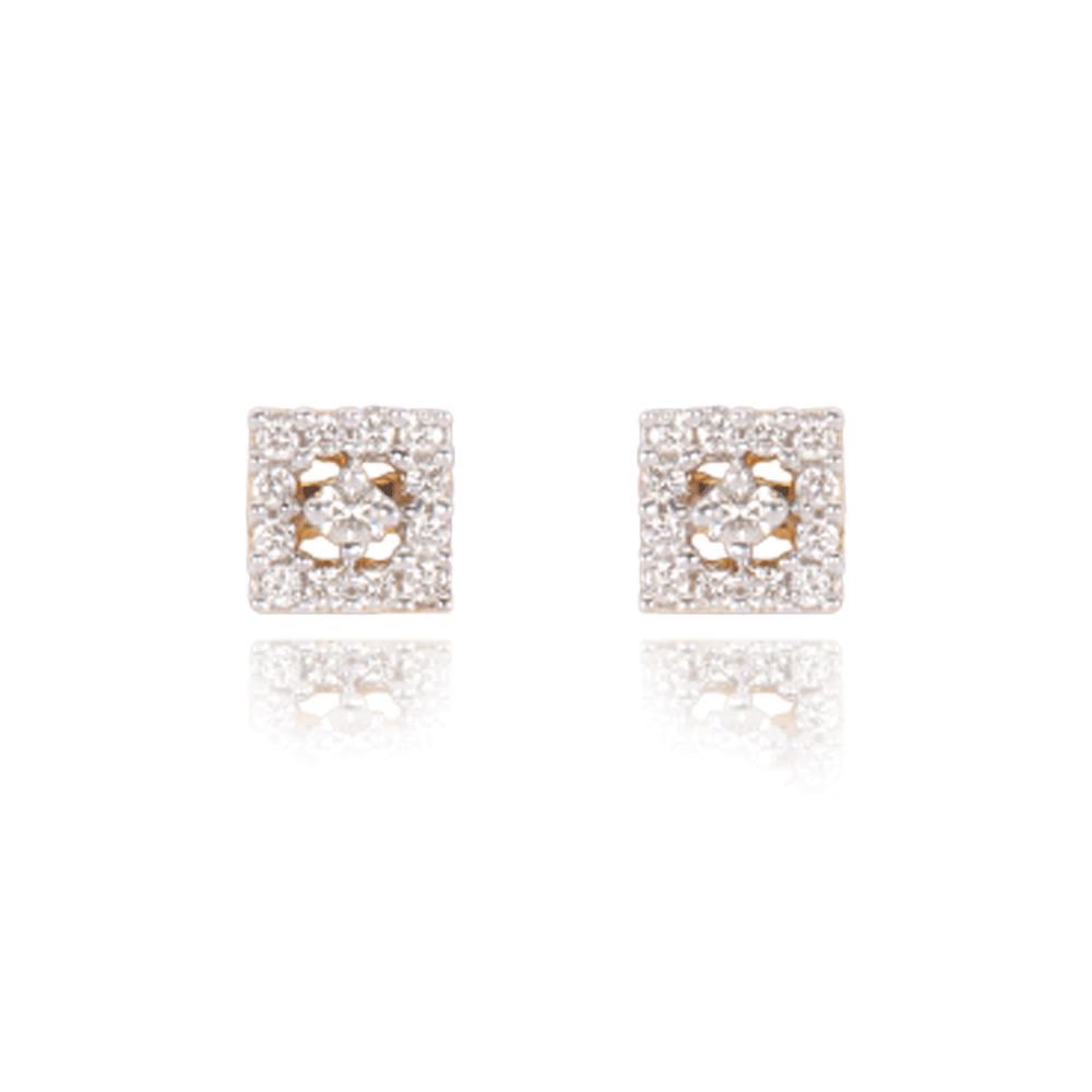 18KT (750) Yellow Gold and Diamond Clip-On Earring for Women