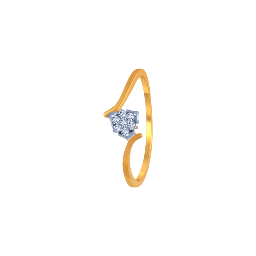 P. C. Chandra Jewellers 22k (916) Yellow Gold and American Diamond Ring for  Women : Amazon.in: Fashion