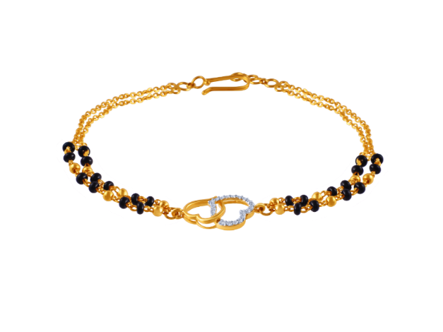 18K Love shaped Mangalsutra Diamond Bracelet | Diamond Collection | PC  Chandra Jewellers