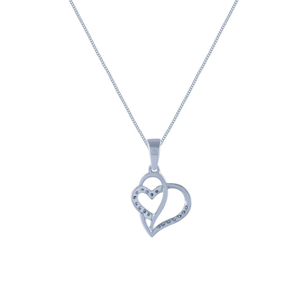 18K (750) White Gold and Diamond Pendant for Women