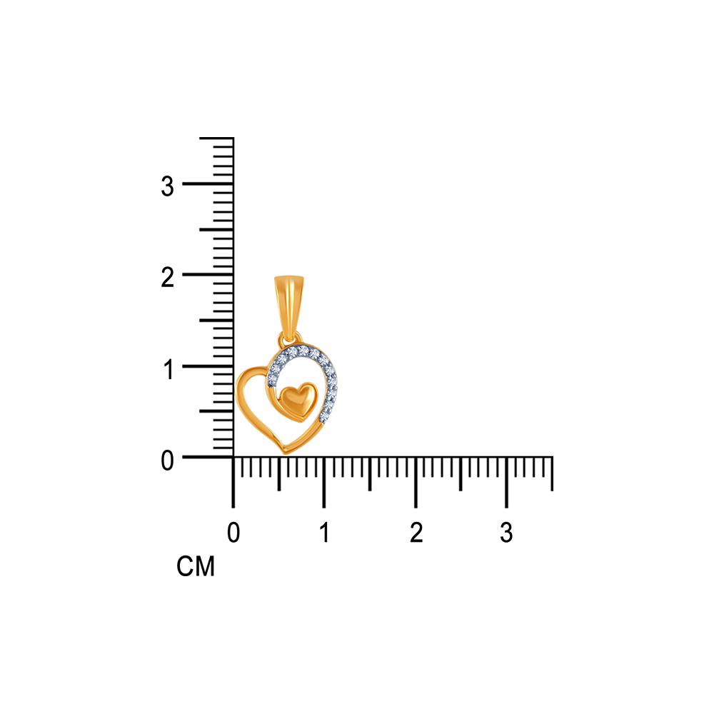 18K (750) Yellow Gold and Diamond Pendant for Women