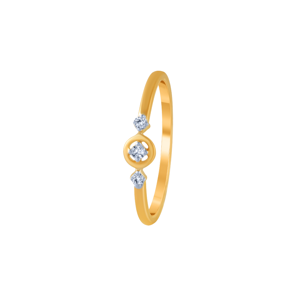 Magnificient 18 KT Yellow Gold and Diamond Ring for Women | PC Chandra ...