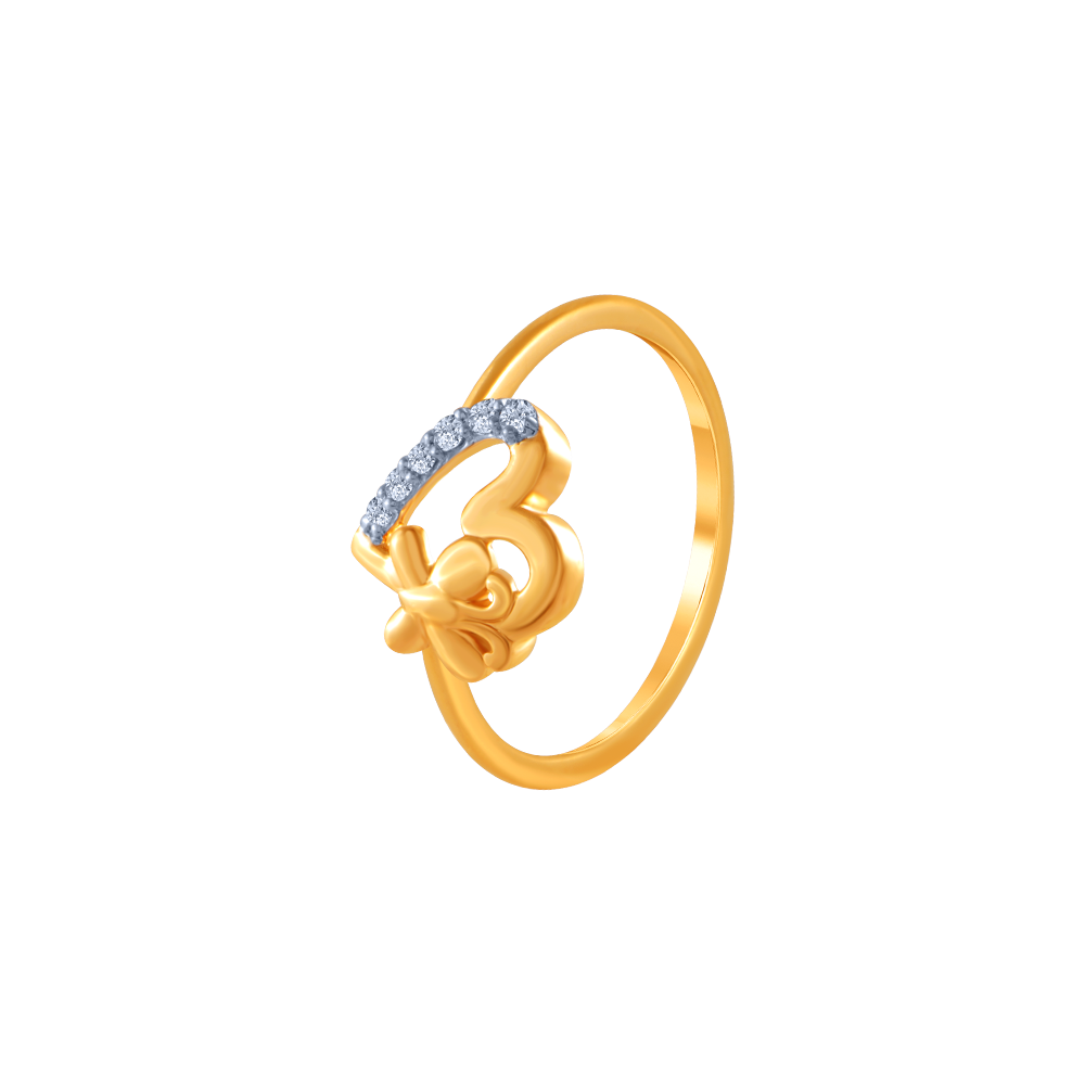 18K Speculative yellow gold diamond ring for women | PC Chandra Jewellers