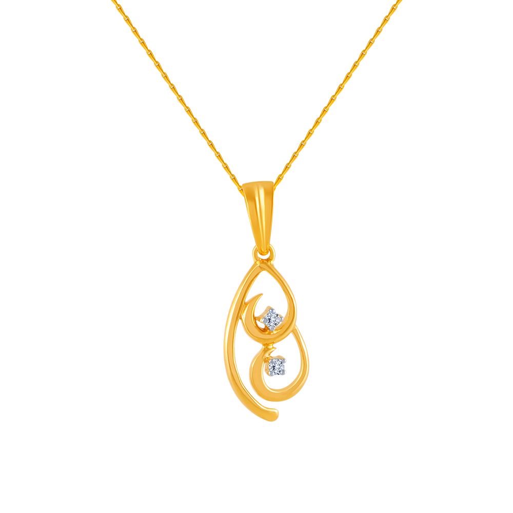 18k (750) Yellow Gold and Diamond Pendant for Women
