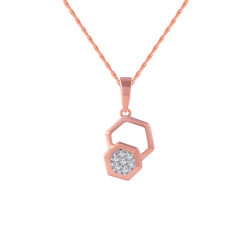 18KT (750) Rose Gold and Diamond Pendant for Women