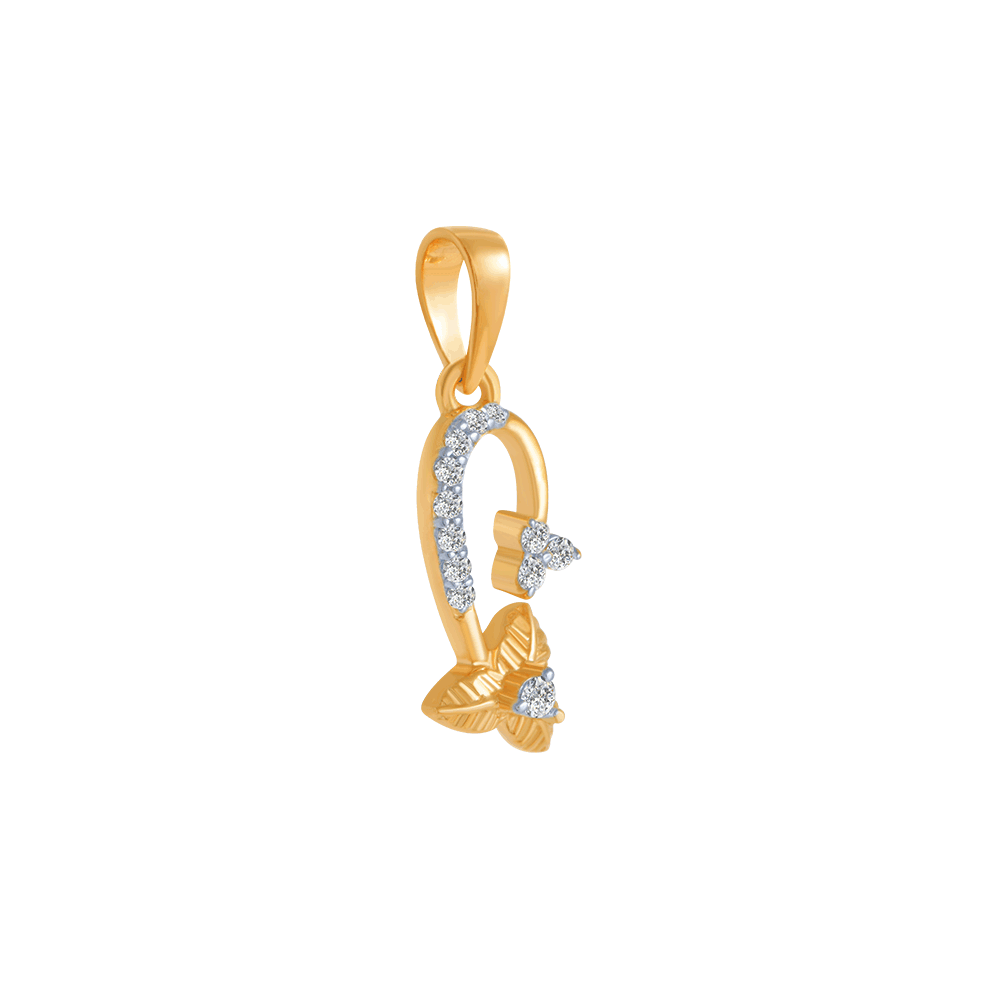 18KT (750) Yellow Gold and Diamond Pendant for Women