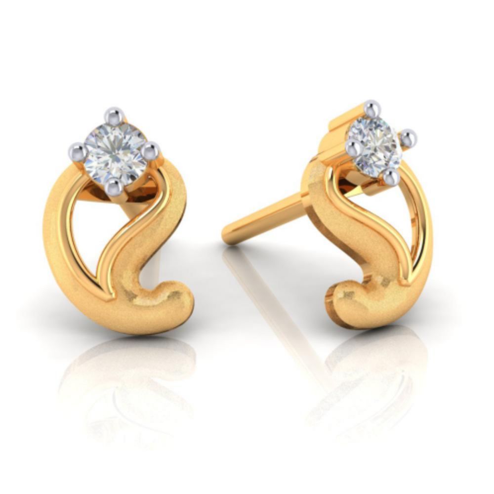 Kalka Designed 18K Diamond Gold Earrings